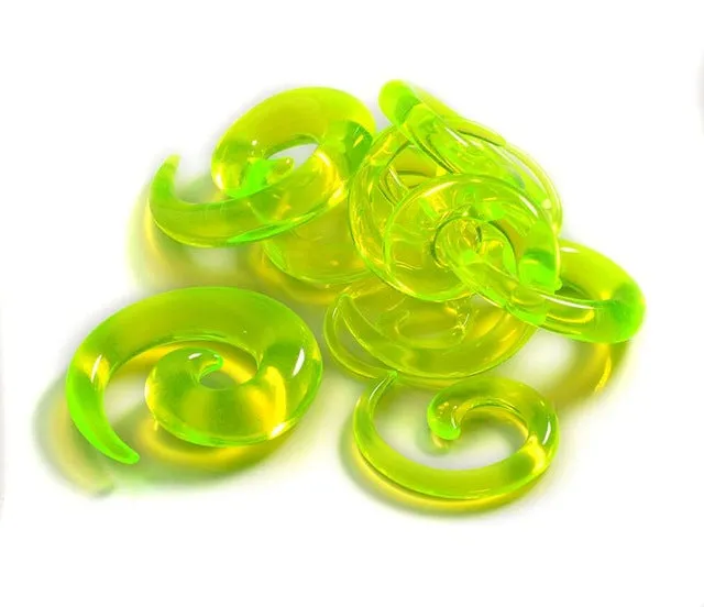 12Pcs Acrylic Ear Tapers Spiral Ear Stretching Piercing Body Jewelry Mix Lots Fake Ear Expander Plug Tunnel Kit Free Ship