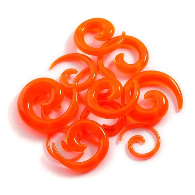 12Pcs Acrylic Ear Tapers Spiral Ear Stretching Piercing Body Jewelry Mix Lots Fake Ear Expander Plug Tunnel Kit Free Ship