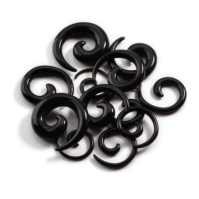 12Pcs Acrylic Ear Tapers Spiral Ear Stretching Piercing Body Jewelry Mix Lots Fake Ear Expander Plug Tunnel Kit Free Ship