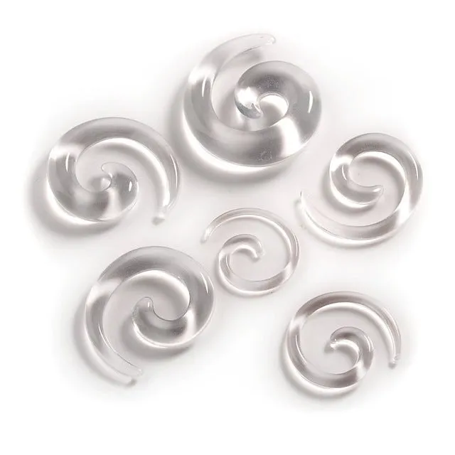 12Pcs Acrylic Ear Tapers Spiral Ear Stretching Piercing Body Jewelry Mix Lots Fake Ear Expander Plug Tunnel Kit Free Ship