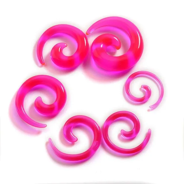 12Pcs Acrylic Ear Tapers Spiral Ear Stretching Piercing Body Jewelry Mix Lots Fake Ear Expander Plug Tunnel Kit Free Ship