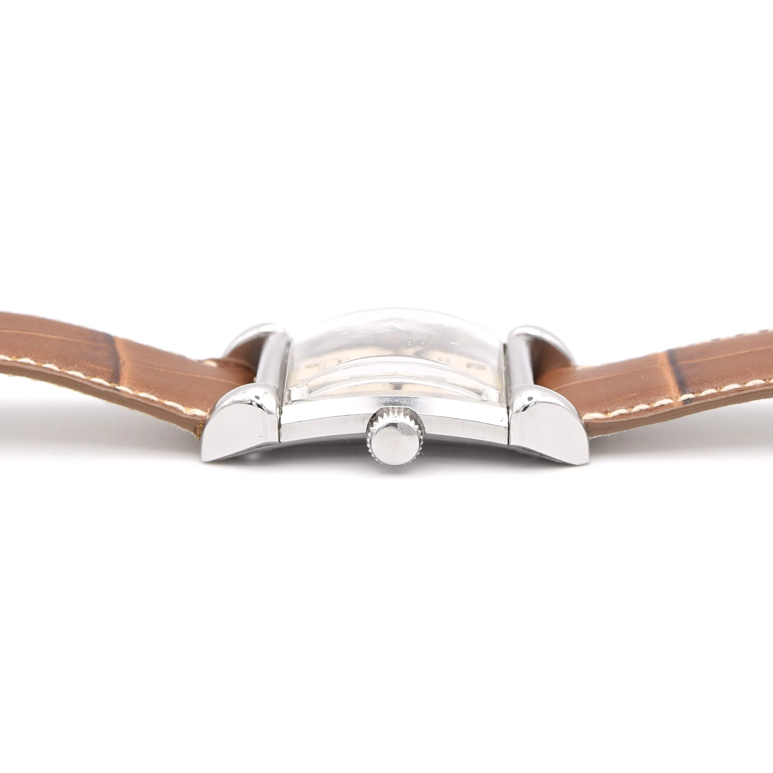 1940s Cyma - Tavannes Rectangular Early Waterproof Patent Wristwatch with fabulous claw lugs