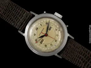 1940's Movado Vintage Triple Calendar Mens Stainless Steel Watch - The Calendograph