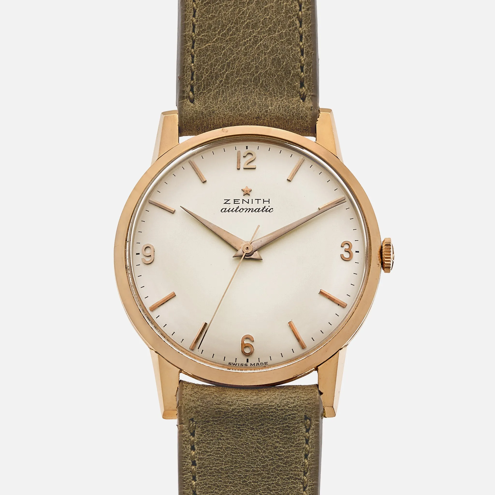 1960s Zenith Dress Watch In 18k Pink Gold