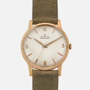 1960s Zenith Dress Watch In 18k Pink Gold