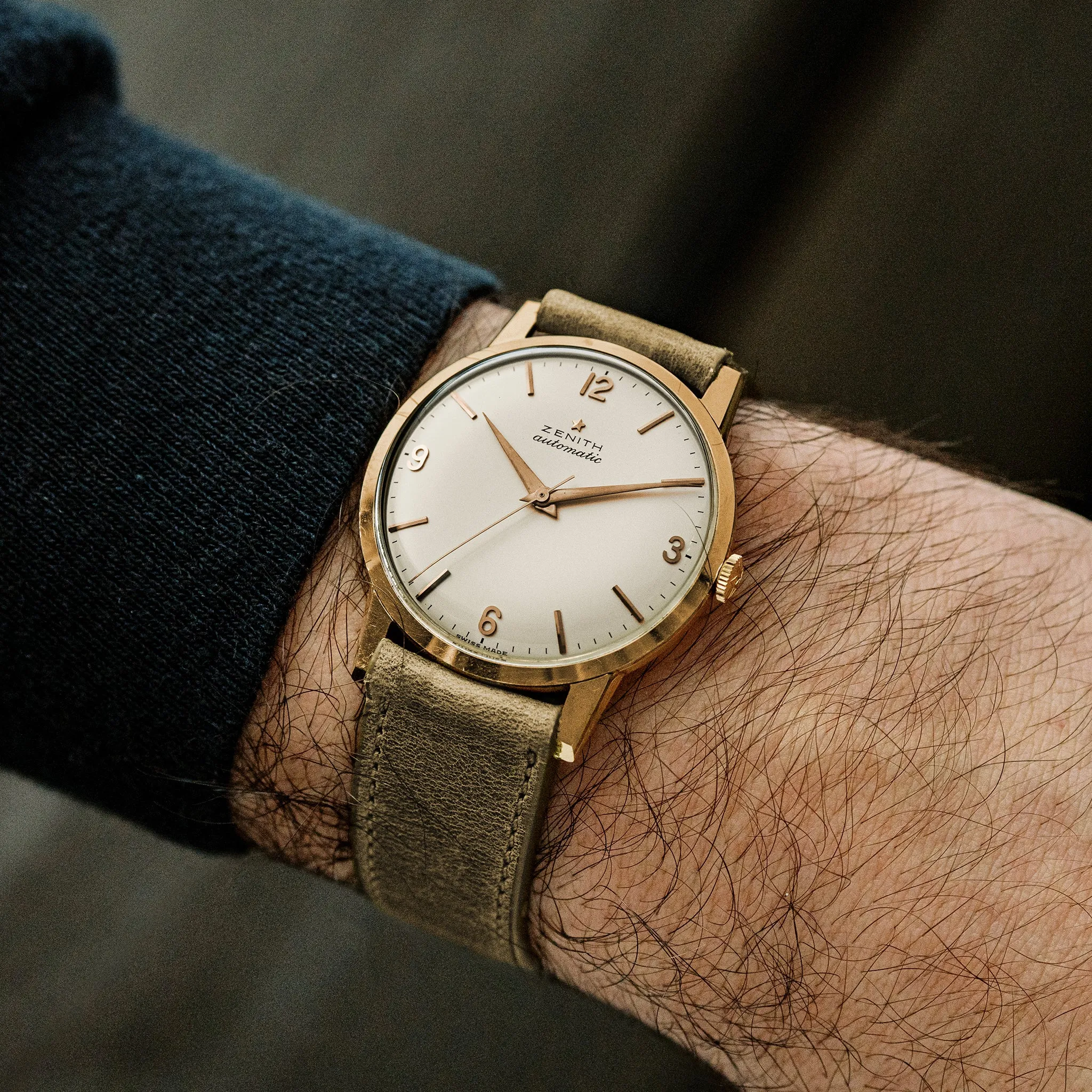 1960s Zenith Dress Watch In 18k Pink Gold
