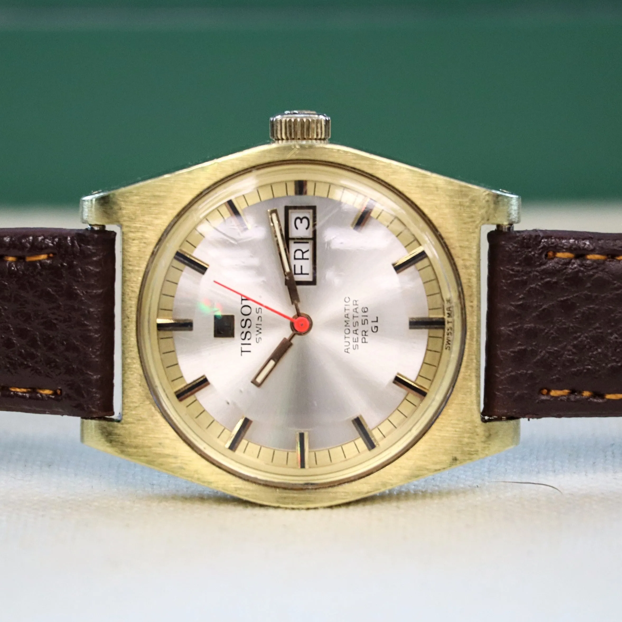 1970 TISSOT Automatic Seastar Watch PR516 GL 17 Jewels Cal. 796 Day/Date Swiss Wristwatch