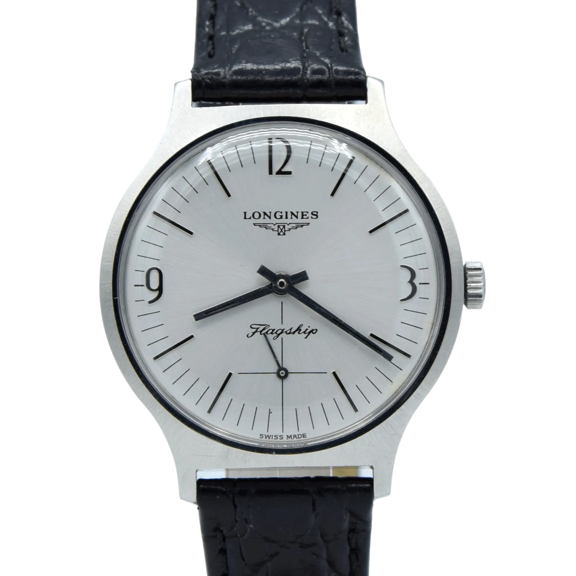 1974 Stunning Longines Flagship box set Model 3106 - retro railway type dial in Stainless Steel