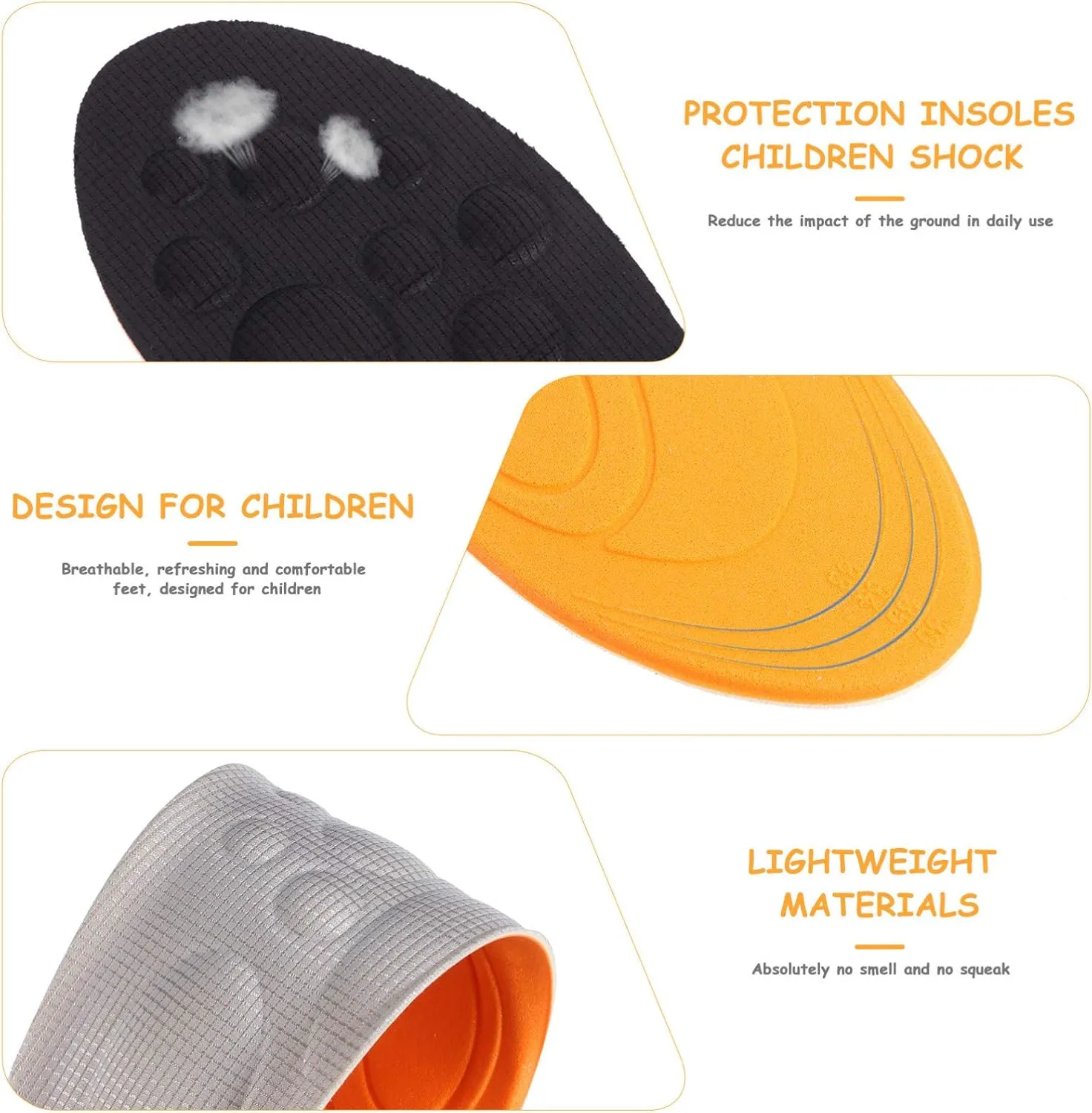 2 Pairs Arch Support Insoles Breathable Cushioning Massage Inserts for for Sports Daily Wear Fits