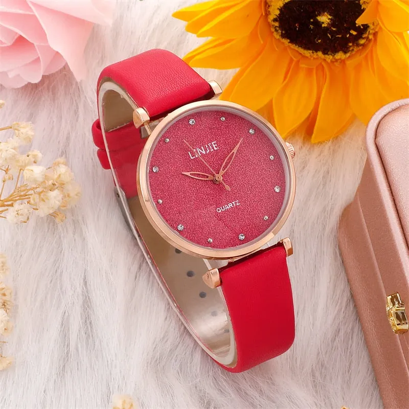 2pcs Set Ladies Watch Fashion Starry Dial Bracelet Women