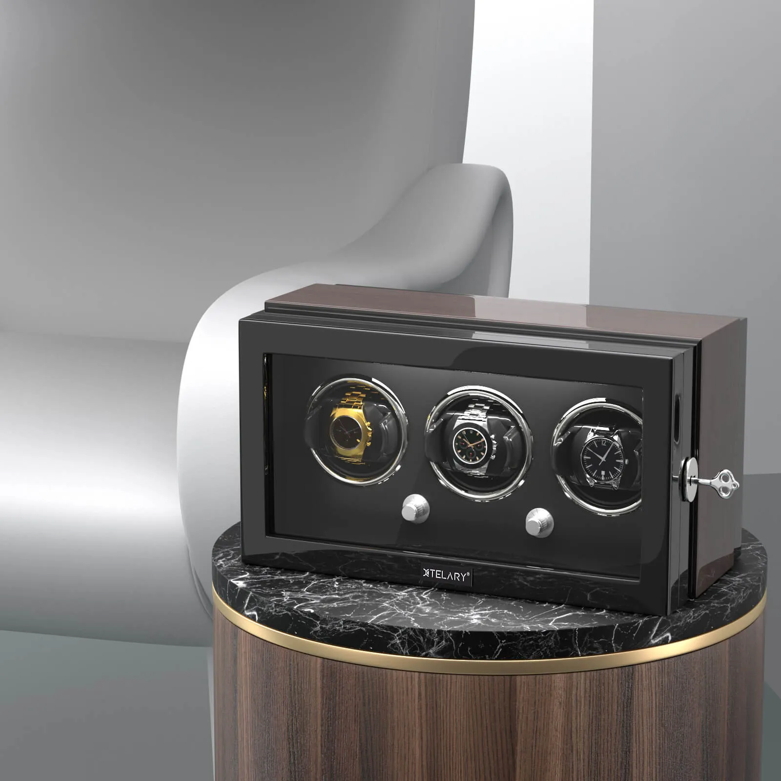 3 Watch Winder for Automatic Watches Quiet Mabuchi Motor with Lock