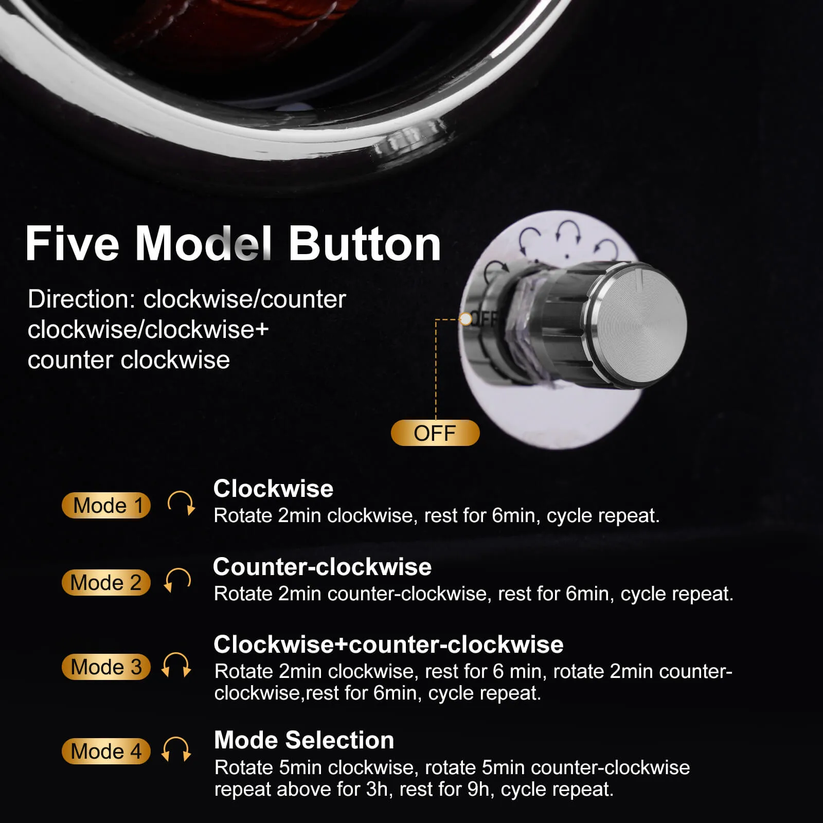 3 Watch Winder for Automatic Watches Quiet Mabuchi Motor with Lock