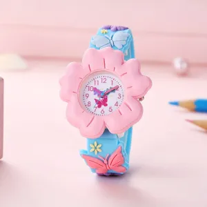 Adorable Girls' 3D Flower & Butterfly Cartoon Watch