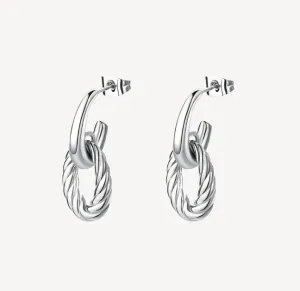 Amy Silver Stainless Steel Drop Oval Earrings by Brosway