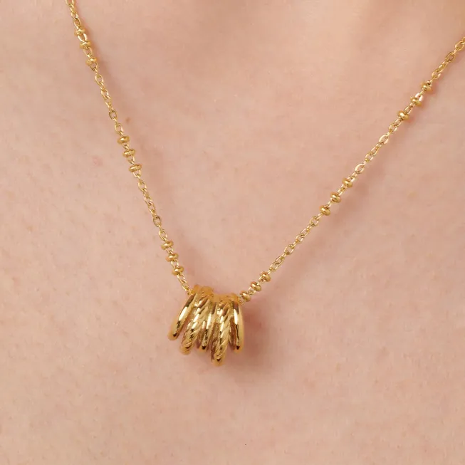 Amy Stainless Steel Gold Rings Necklace by Brosway