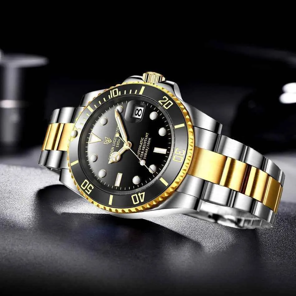 Automatic Mechanical Men's Simple Watch Fashion Stainless Steel GN100