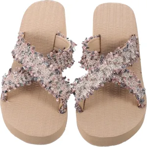 BESTYASH Sandals Straw Woven Imitation Straw Slippers Comfortable for Long-time Wear Beach Slippers