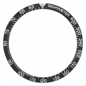 BEZEL INSERT FOR VINTAGE TAG HEUER AUTAVIA MODEL 2446-2 WATCH BLACK WITH PEARL
