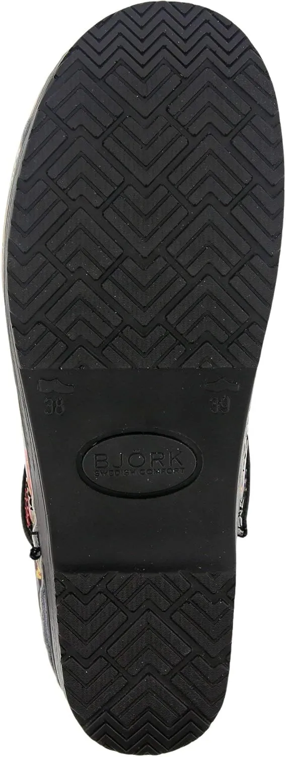 BJORK Swedish Comfort Women's Professional Printed Leather Clogs
