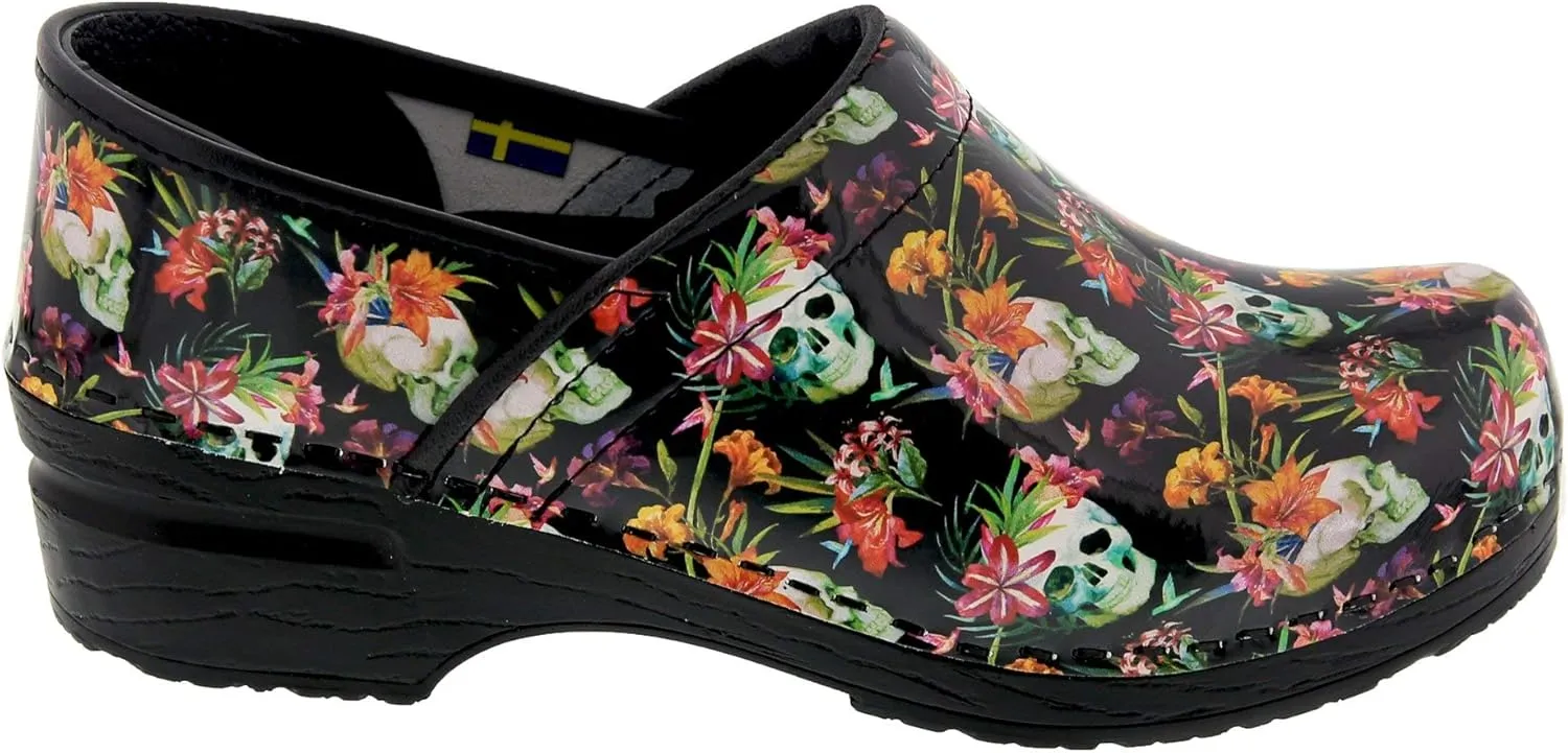 BJORK Swedish Comfort Women's Professional Printed Leather Clogs