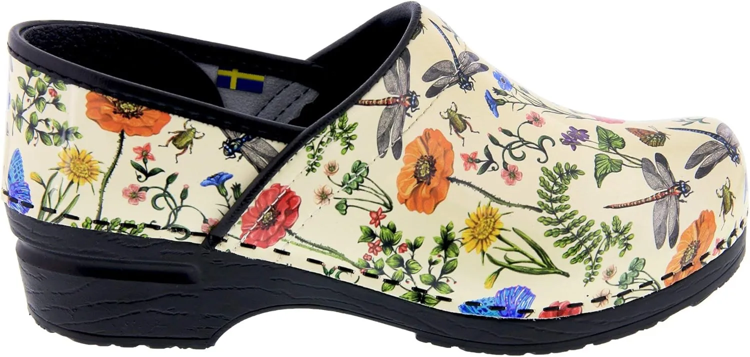 BJORK Swedish Comfort Women's Professional Printed Leather Clogs