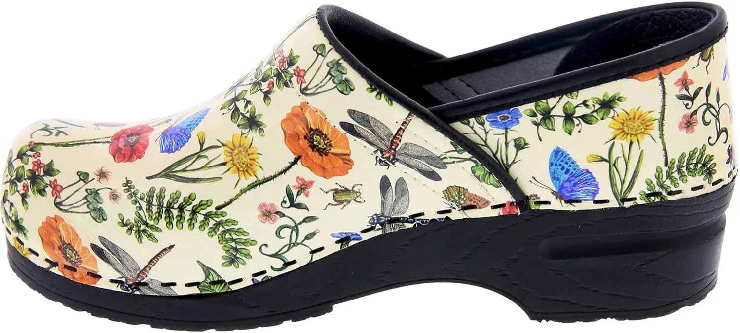 BJORK Swedish Comfort Women's Professional Printed Leather Clogs