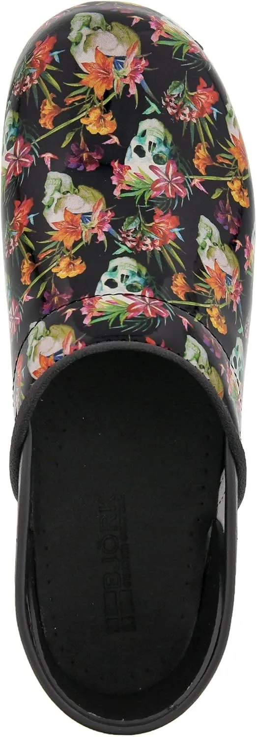 BJORK Swedish Comfort Women's Professional Printed Leather Clogs