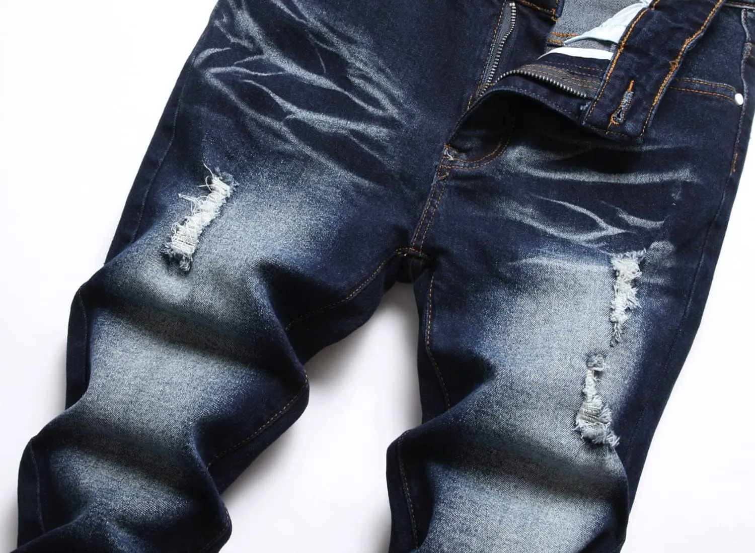 Boy's Skinny Fit Ripped Distressed Stretch Fashion Denim Jeans Pants
