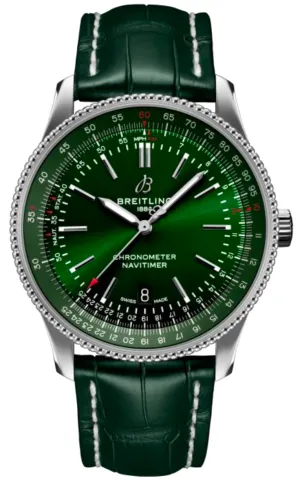 BRT Watch Navitimer 1 AutoMTic 41 Green Croc Folding Clasp