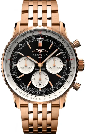 BRT Watch Navitimer B1 Chronograph 43 Black 18k Red Gold