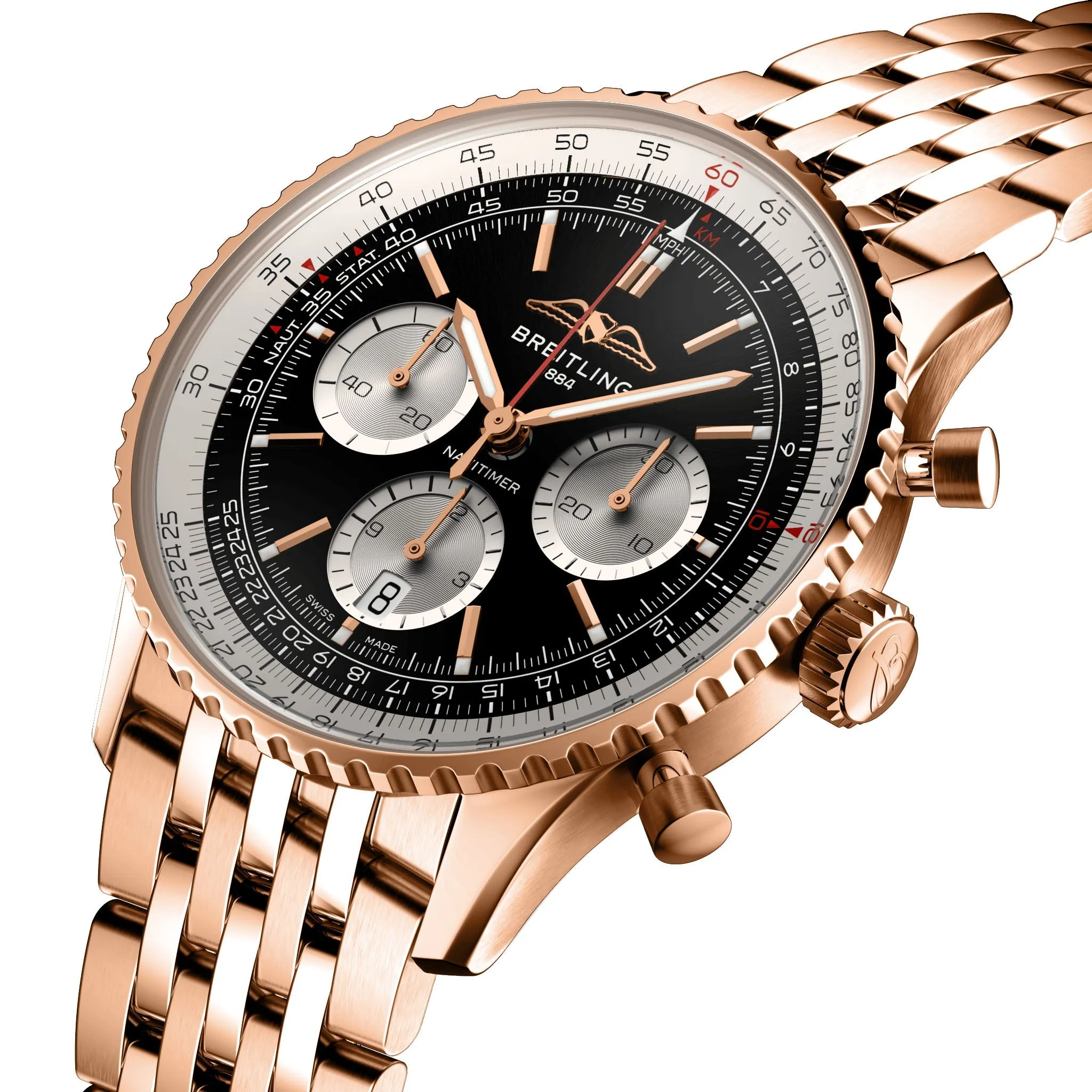BRT Watch Navitimer B1 Chronograph 43 Black 18k Red Gold
