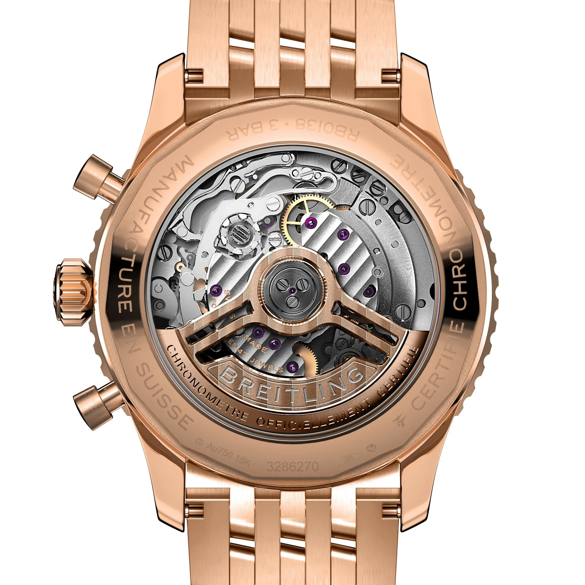 BRT Watch Navitimer B1 Chronograph 43 Black 18k Red Gold