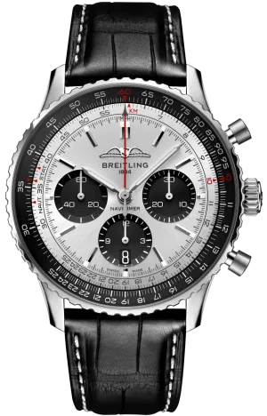 BRT Watch Navitimer B1 Chronograph 43 Black Croc Folding Clasp