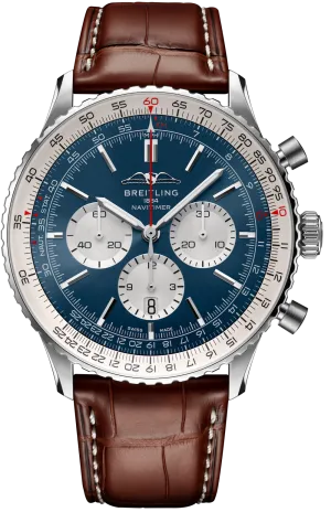 BRT Watch Navitimer B1 Chronograph 46 Brown Croc Folding Clasp