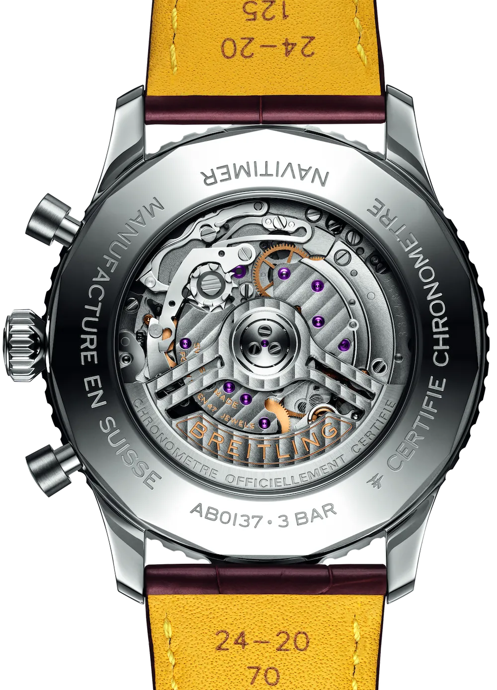 BRT Watch Navitimer B1 Chronograph 46 Brown Croc Folding Clasp