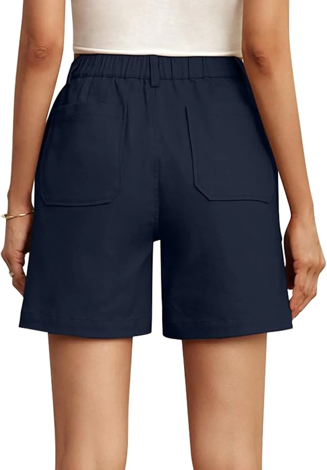 Cargo Shorts Women Athletic Summer Casual Uniform Shorts with 6 Pockets Fashion Straight Leg Pants Outdoor Pants