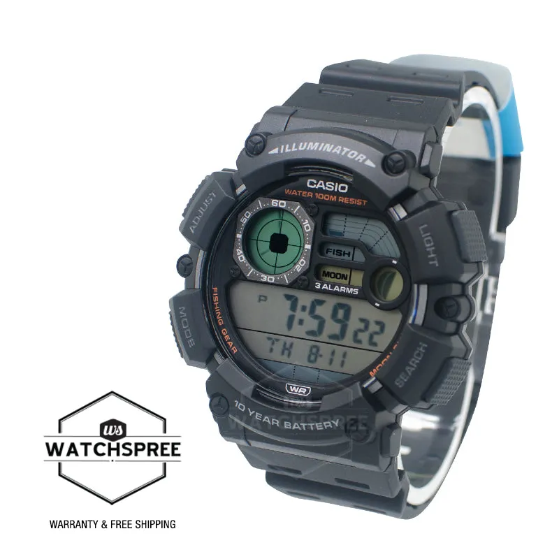 Casio Digital Dual Time Black Resin Band Watch WS1500H-1A WS-1500H-A