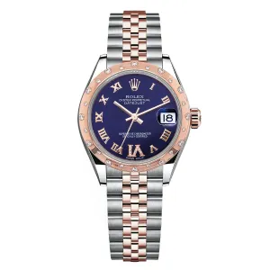 Certified Pre-Owned Rolex Datejust Diamond Accent with 31X31 MM Purple Round Dial Steel & 18K Everose Gold Jubilee. 278341