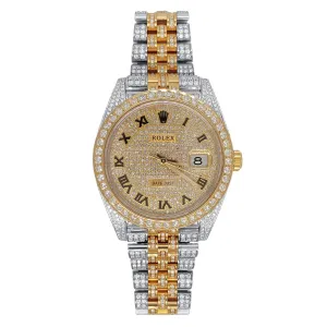 Certified Pre-Owned Rolex Two-Tone Steel & 18K Yellow Gold Datejust II with 41X41 MM Diamond Dial. Pave Diamond