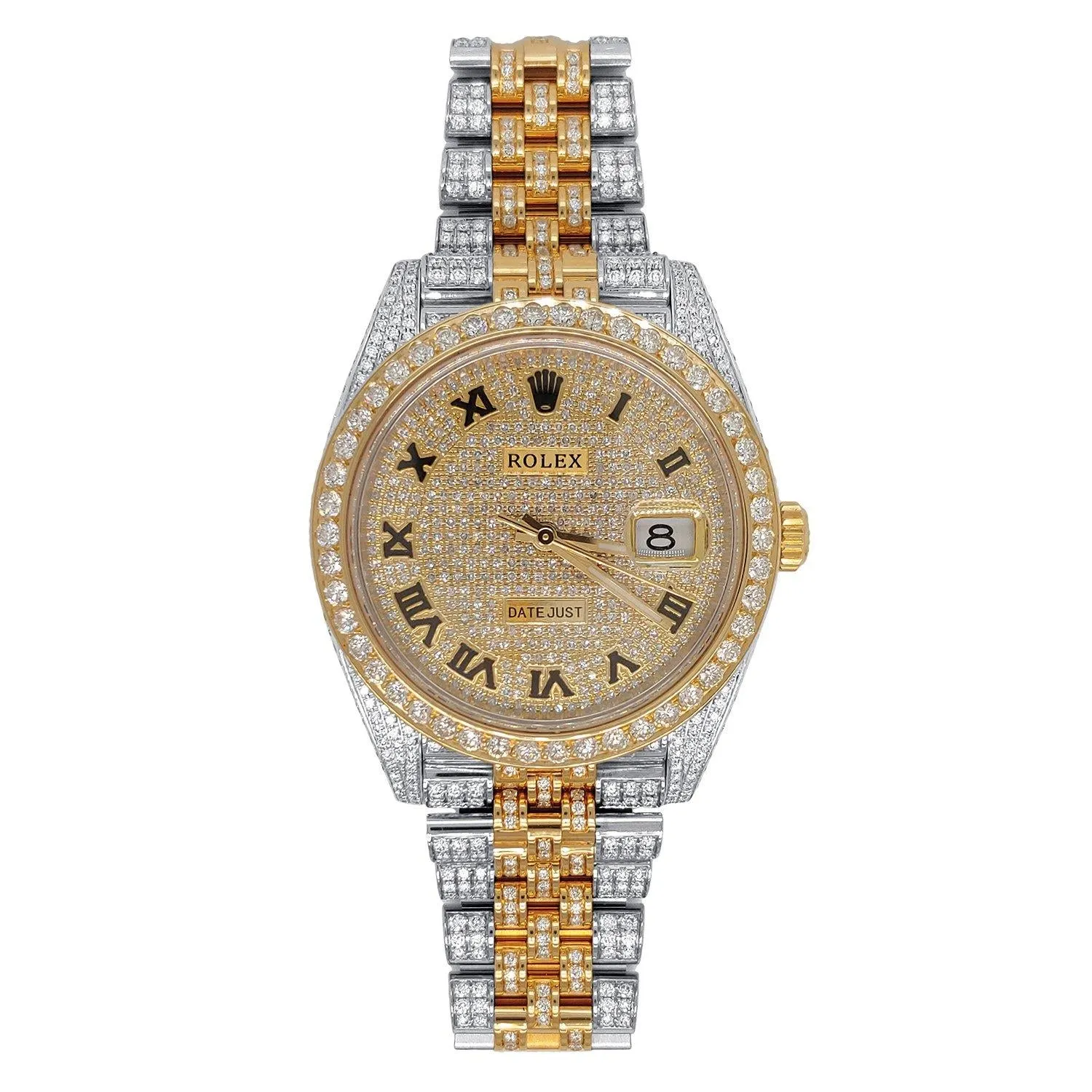 Certified Pre-Owned Rolex Two-Tone Steel & 18K Yellow Gold Datejust II with 41X41 MM Diamond Dial. Pave Diamond