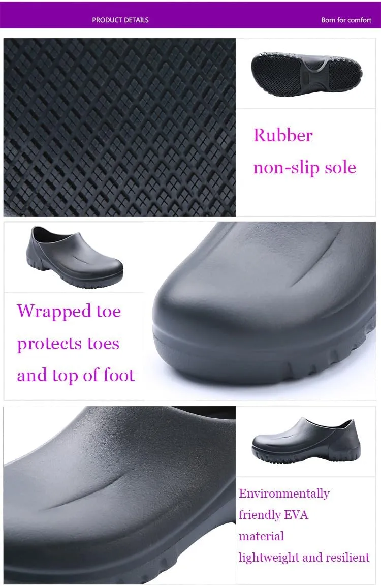 Chef Shoes for Men Nursing Clogs Mens Non Slip Work Shoes Unisex Waterproof Oil Resistant Kitchen Work Clogs for Women Zapatos de Cocina para Hombres