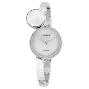 Citizen Ambiluna Womens Silver Stainless Steel Case Silver Bracelet Round Watch - EW5490-83A