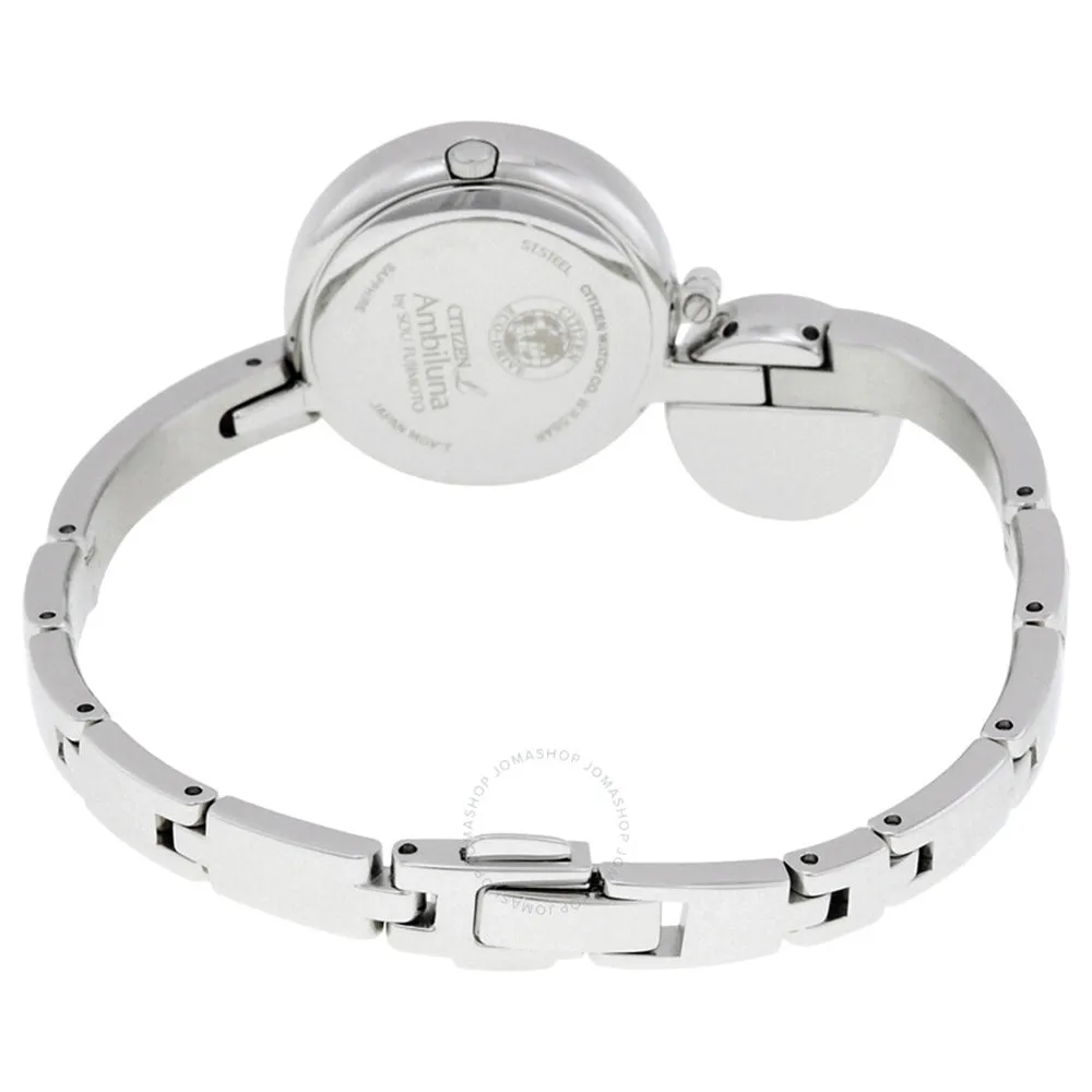 Citizen Ambiluna Womens Silver Stainless Steel Case Silver Bracelet Round Watch - EW5490-83A