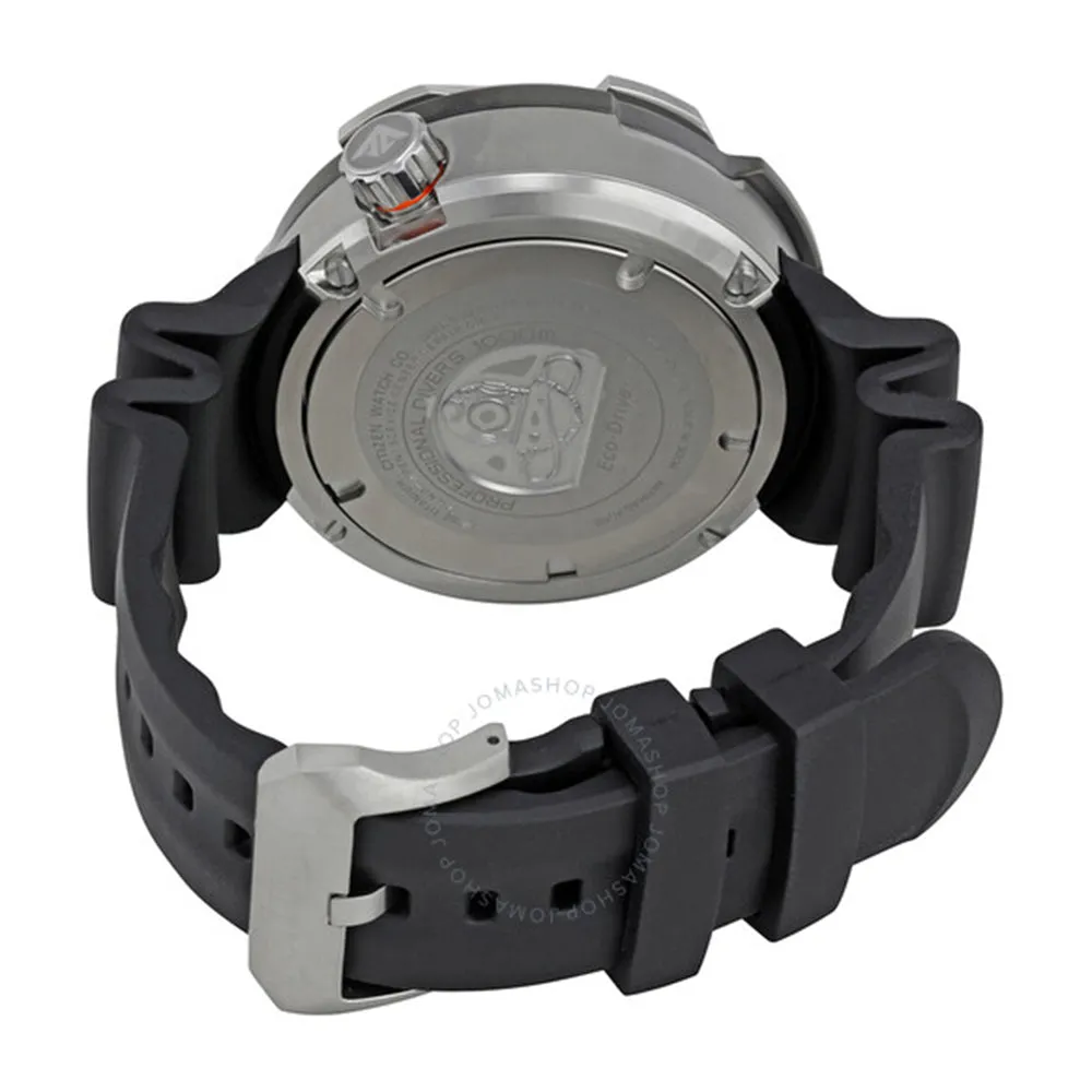 Citizen Eco-Drive Mens Rubber Titanium Band Black Quartz Dial Watch - BN7020-17E