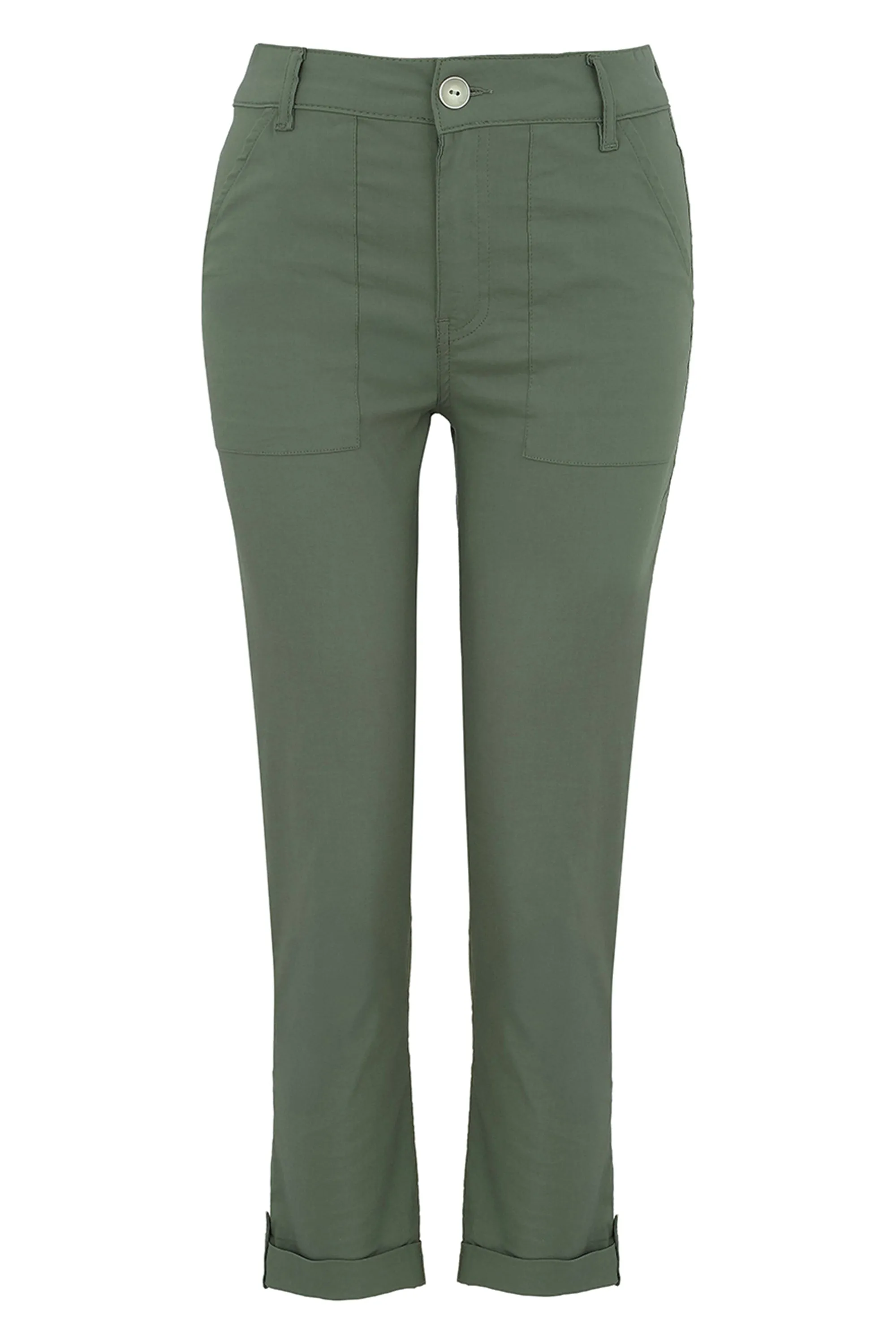 CROP PANT WITH TAB HEM
