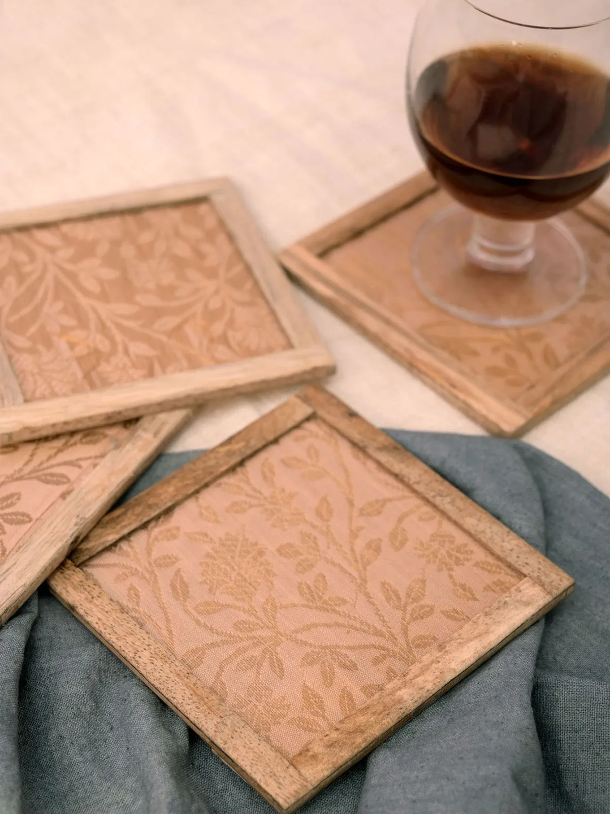 Cube Luxury Brown Coasters