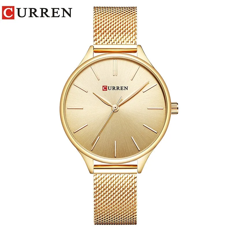 CURREN Simple Watches Hot Sale Wristwatches Women brand Fashion Dress Ladies Bracelet Watch Rose Gold Clock Gifts