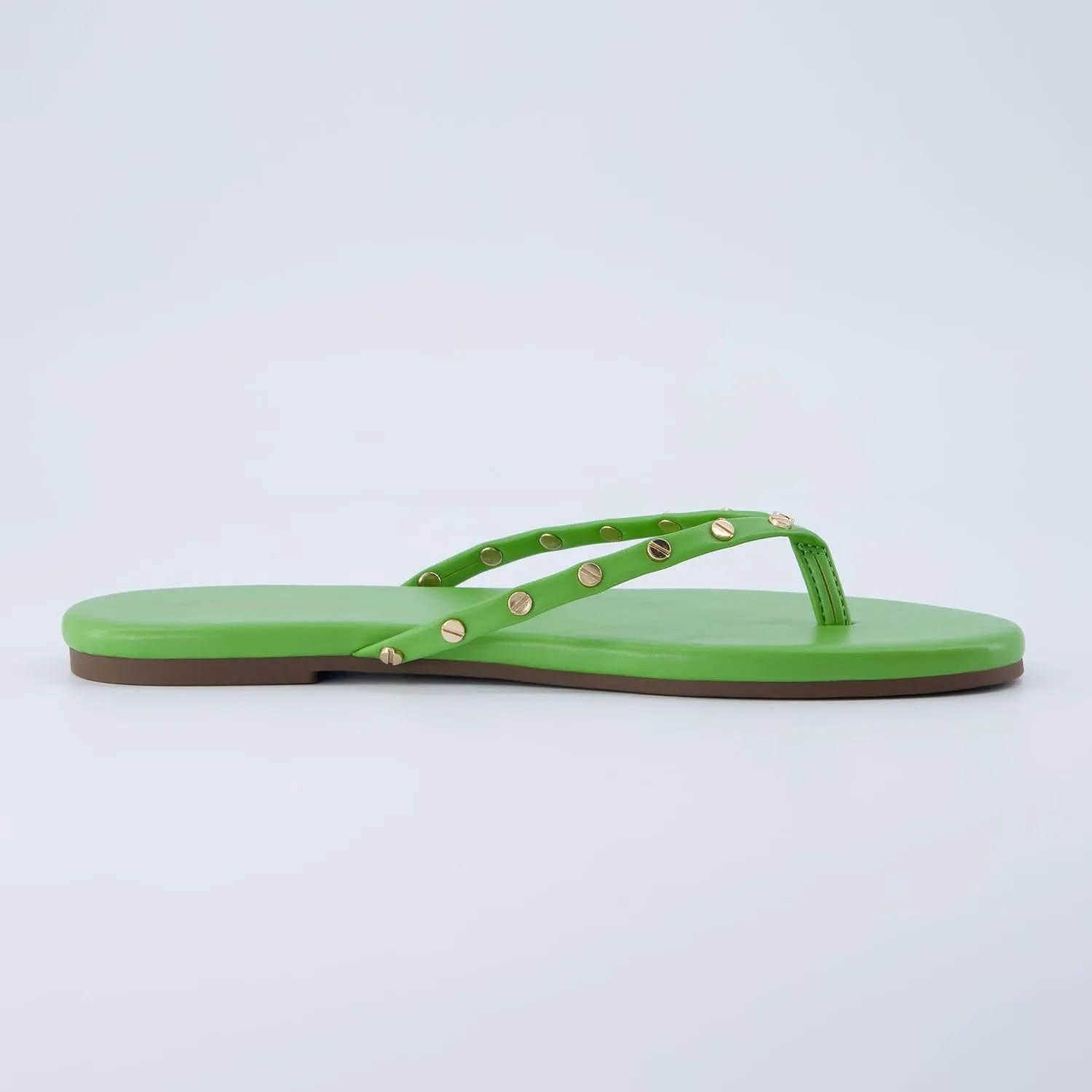 CUSHIONAIRE Confetti Womens Studded Flip Flop Sandal  Slip-On Thong with Memory Foam & Stylish Rivet Strap