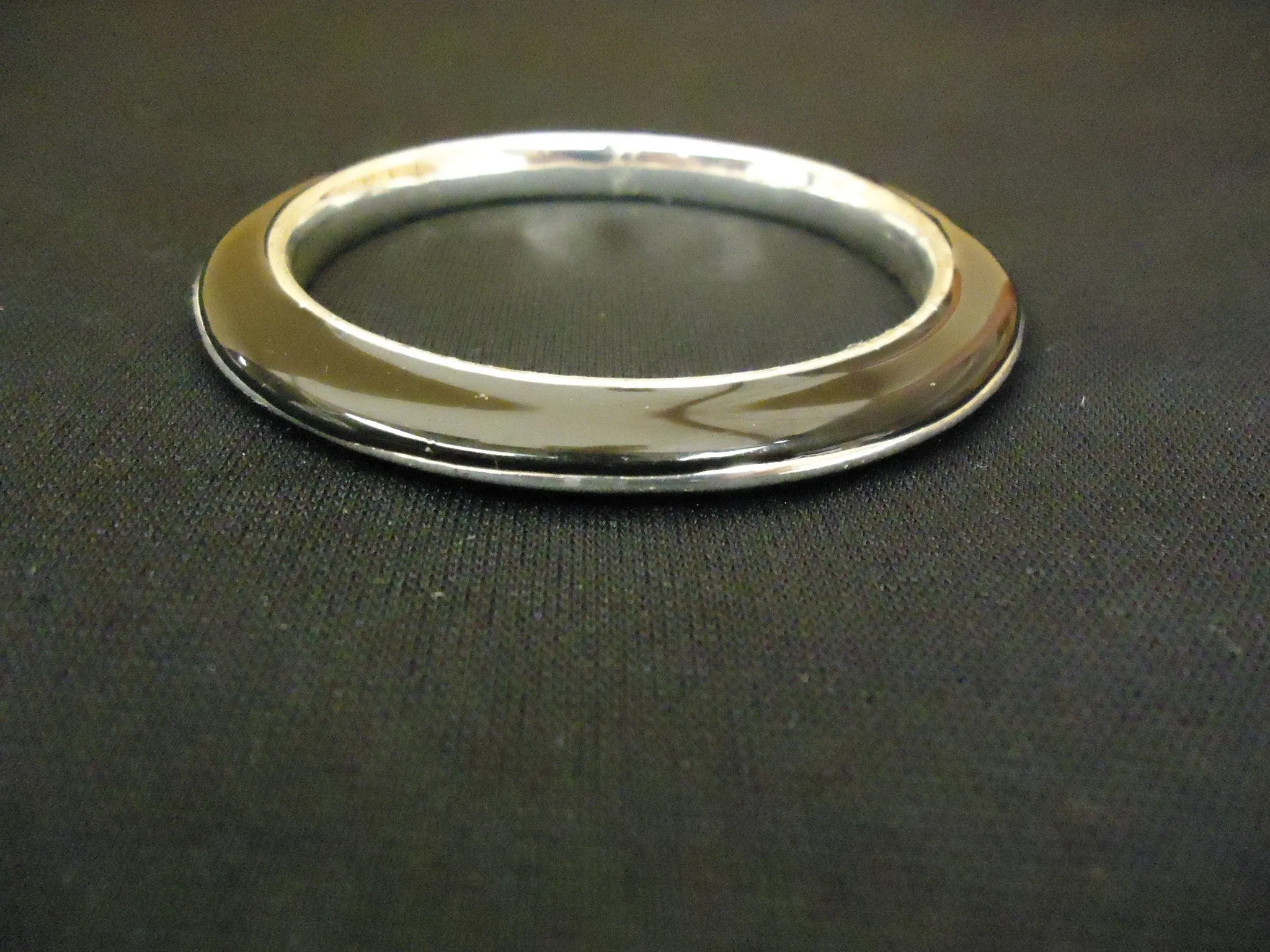 Designer Fashion Bracelet Bangle Metal Plastic Female Adult Silver/Black -- Used