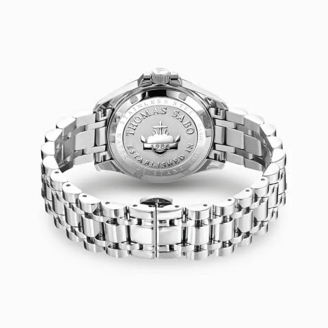 Divine Pink White Stones Silver-Coloured Watch WA0401-201-204